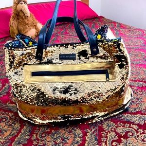 Kent Stetson tote. Black and gold sequin.